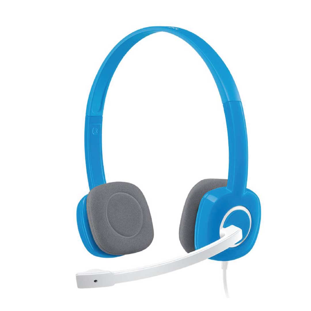Logitech H150 Stereo Headset – Dual 3.5mm Jack with Noise-Cancelling Mic (Blue)