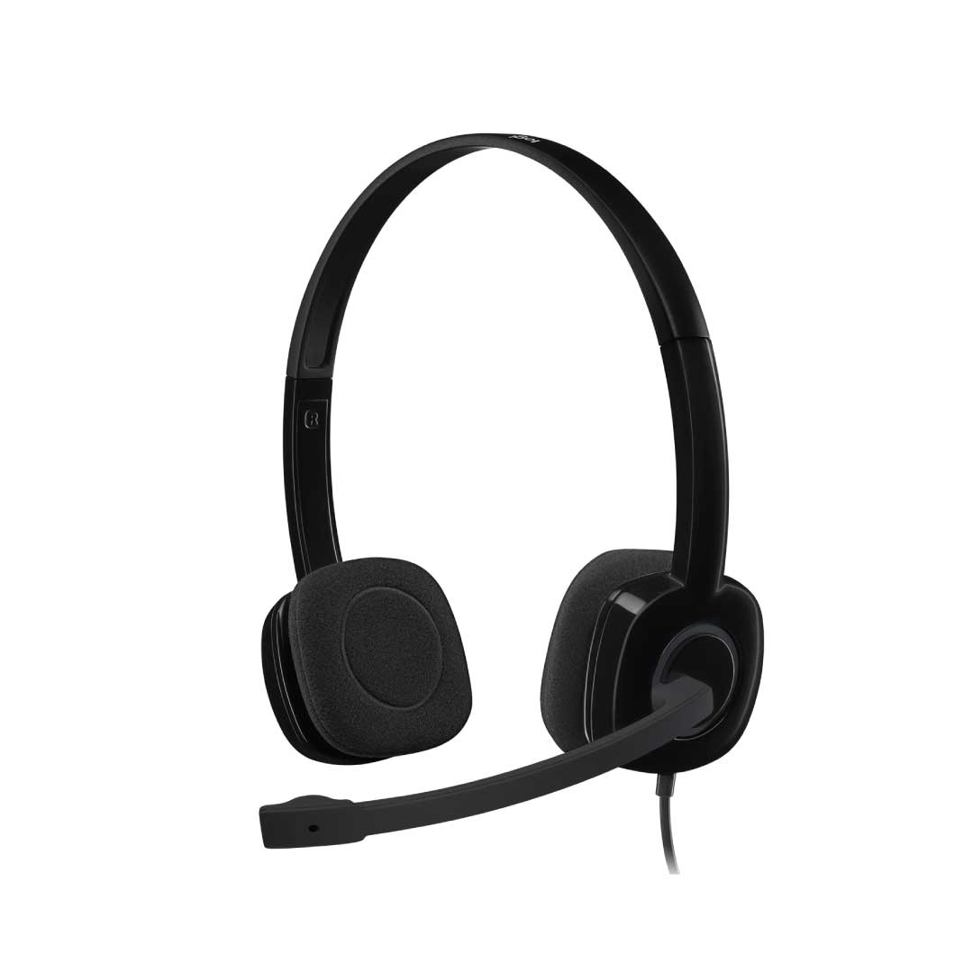 Logitech H151 Stereo Headset – Single 3.5mm Jack with Noise-Cancelling Mic (Black)